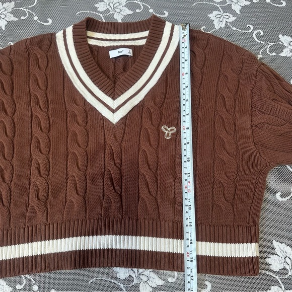 Aritzia TNA Clay Crop Varsity Sweater Sweater Sz Small - Picture 6 of 6